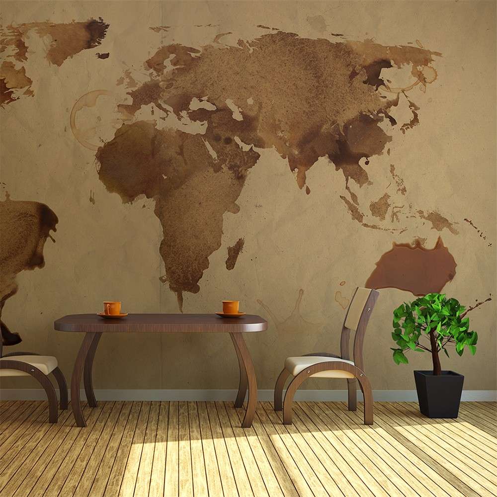 Fototapeta  Herbaciana mapa świata