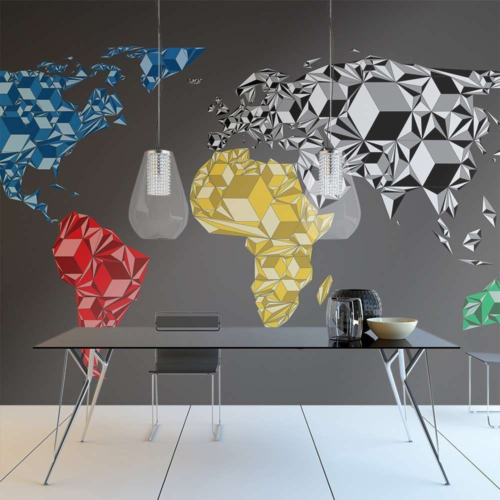 Fototapeta  Map of the World  colorful solids