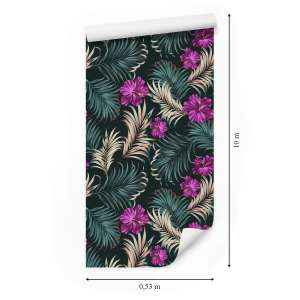 Tapeta Hibiskus Z Tropikalnymi Liśćmi