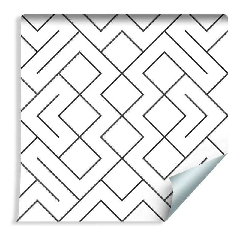 Tapeta Czarno-Biały Wzór Geometryczny