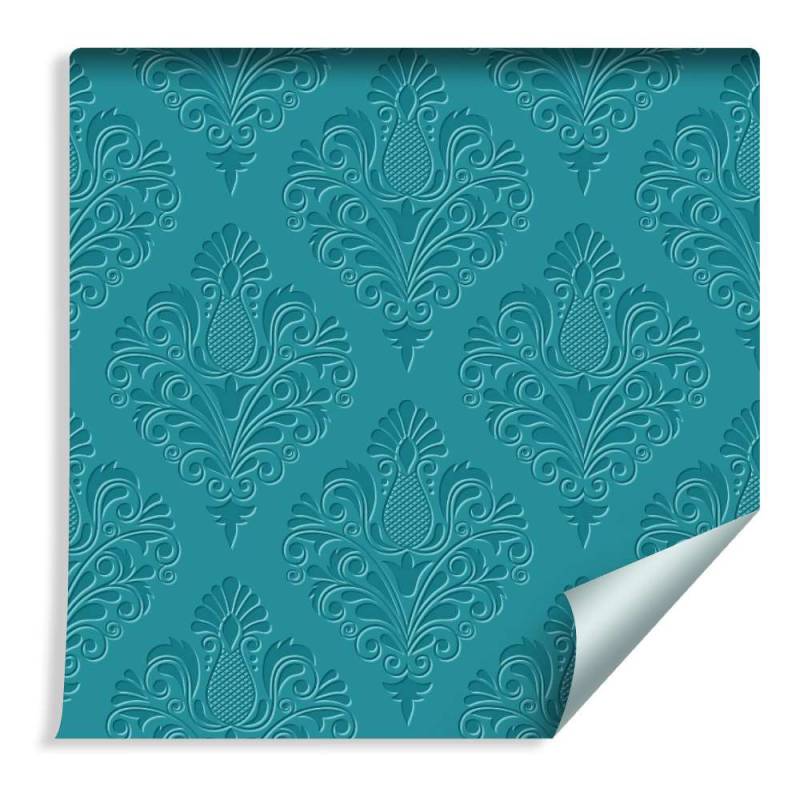 Tapeta Turkusowe Ornamenty - Efekt 3D