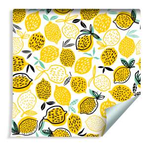 Tapeta Do Kuchni - Cytryny W Stylu Skandynawskim