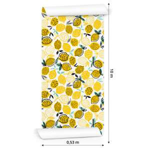 Tapeta Do Kuchni - Cytryny W Stylu Skandynawskim