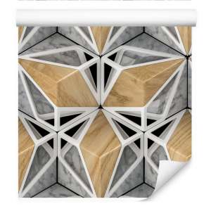Tapeta 3D Drewno Marmur