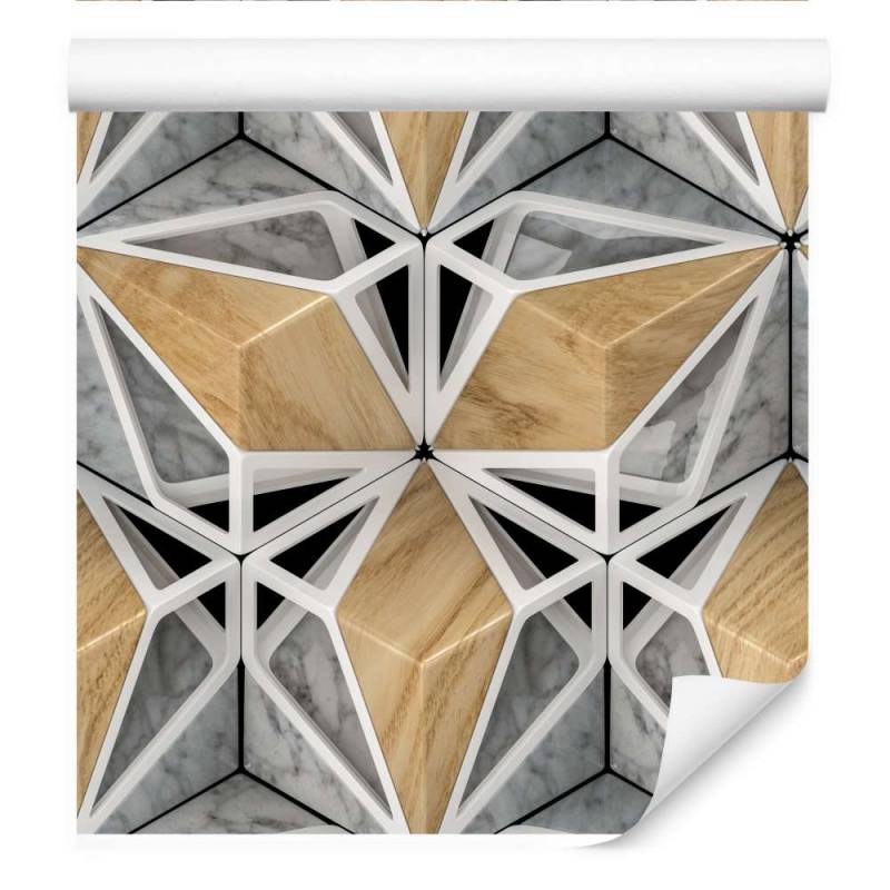 Tapeta 3D Drewno Marmur