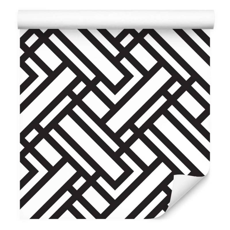 Tapeta Czarno - Białe Wzory Geometryczne