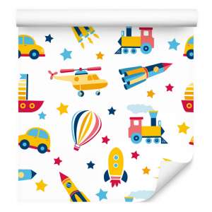 Tapeta Do Pokoju Dziecka Balony, Auta, Helikoptery