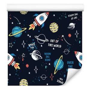 Tapeta Do Pokoju Dziecka Kosmos Rakiety Gwiazdy