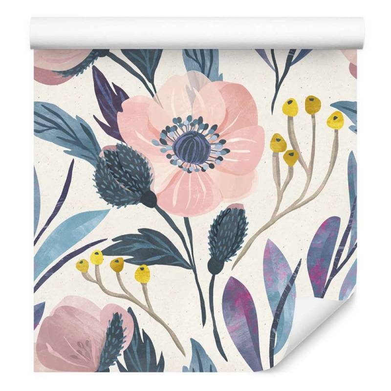 Tapeta Pastelowe Kwiaty Retro