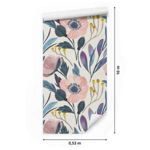 Tapeta Pastelowe Kwiaty Retro