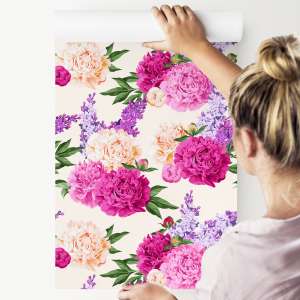 Tapeta Piękne Kolorowe Lilie I Peonie