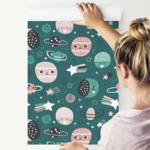 Tapeta Dla Dzieci-Planety, Gwiazdy I Asteroidy