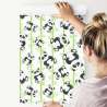 Tapeta Dla Dzieci - Uśmiechnięte Misie Panda I Bambusy