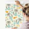 Tapeta Dla Dzieci - Pasiaste Szare Kotki