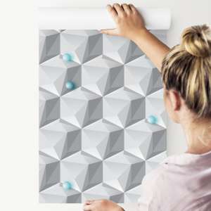 Tapeta Geometryczny Motyw - Efekt 3D