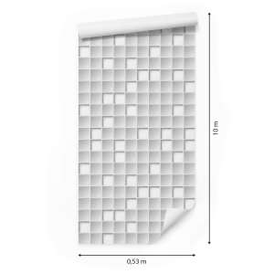 Tapeta 3D, Figury Geometryczne, Kwadraty, Salon