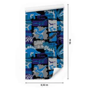 Tapeta Do Pokoju Młodzieżowego Dinozaury Zwierzęta