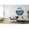 Fototapeta Okrągła Hazy Gotham – Miejska Mgła i Artystyczna Tajemnica