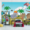 Fototapeta Kolorowe Dinozaury I Wulkan