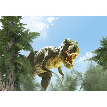 Fototapeta Wielki Dinozaur T-Rex I Palmy