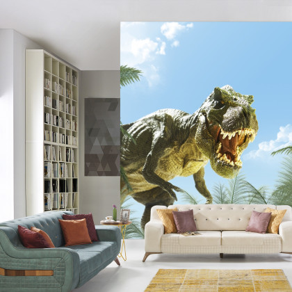 Fototapeta Wielki Dinozaur T-Rex I Palmy