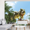 Fototapeta Wielki Dinozaur T-Rex I Palmy