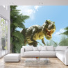 Fototapeta Wielki Dinozaur T-Rex I Palmy
