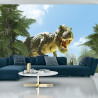 Fototapeta Wielki Dinozaur T-Rex I Palmy