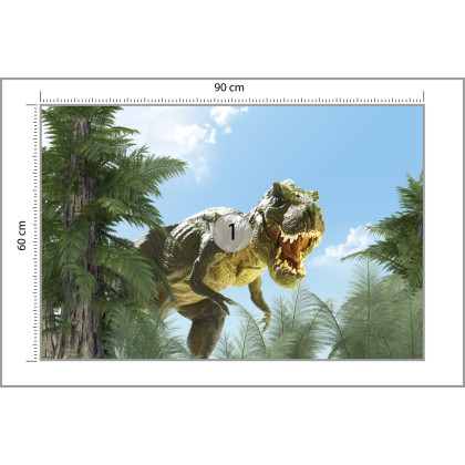 Fototapeta Wielki Dinozaur T-Rex I Palmy
