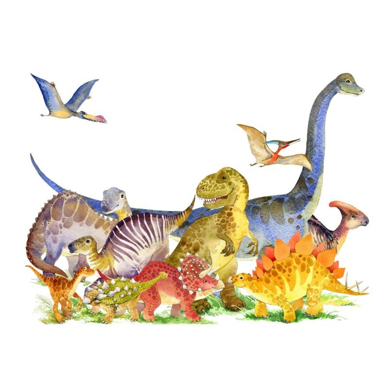 Fototapeta Dinozaury Malowane Akwarelą