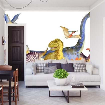 Fototapeta Dinozaury Malowane Akwarelą