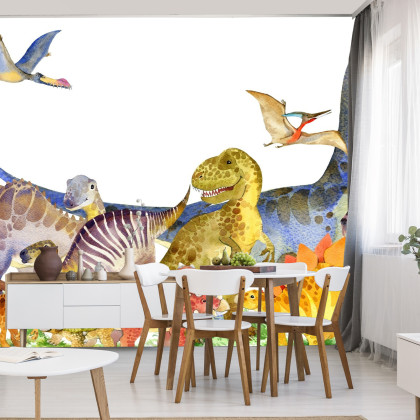 Fototapeta Dinozaury Malowane Akwarelą