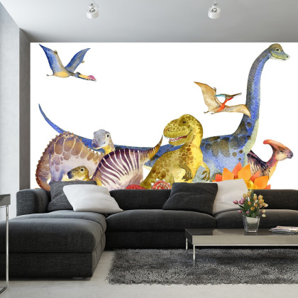 Fototapeta Dinozaury Malowane Akwarelą