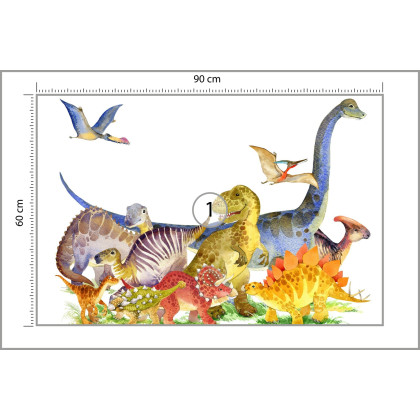 Fototapeta Dinozaury Malowane Akwarelą