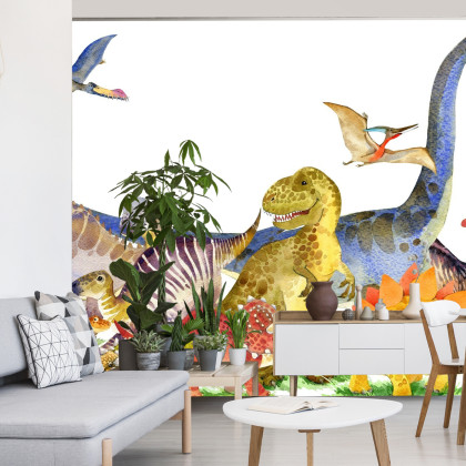 Fototapeta Dinozaury Malowane Akwarelą