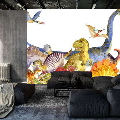 Fototapeta Dinozaury Malowane Akwarelą