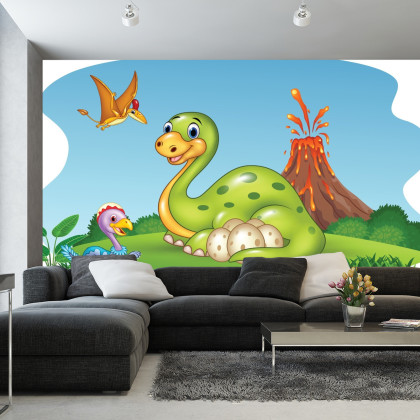 Fototapeta Dinozaury Na Polanie