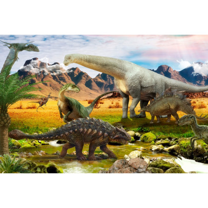 Fototapeta Realistyczne Dinozaury Nad Rzeką