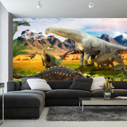 Fototapeta Realistyczne Dinozaury Nad Rzeką