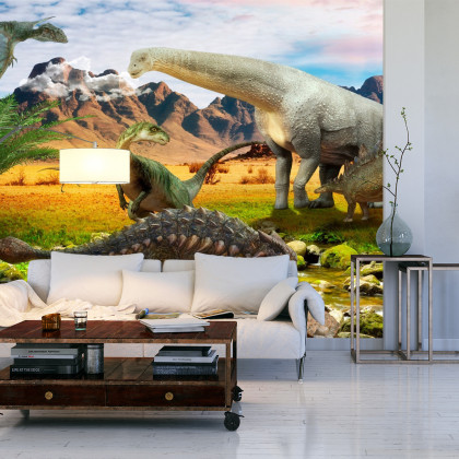 Fototapeta Realistyczne Dinozaury Nad Rzeką