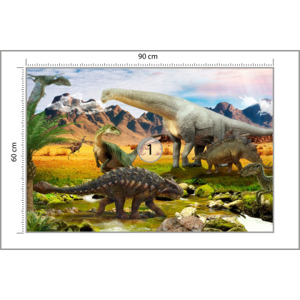 Fototapeta Realistyczne Dinozaury Nad Rzeką