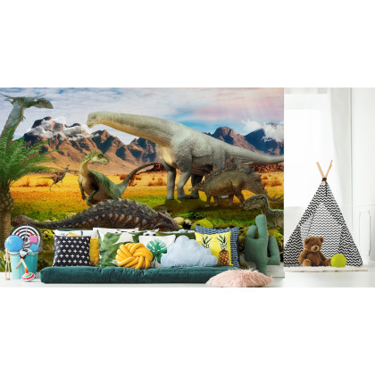 Fototapeta Realistyczne Dinozaury Nad Rzeką