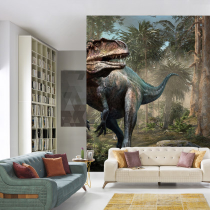 Fototapeta Realistyczny Dinozaur I Palmy
