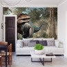 Fototapeta Realistyczny Dinozaur I Palmy