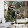 Fototapeta Realistyczny Dinozaur I Palmy