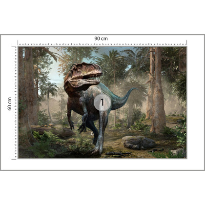 Fototapeta Realistyczny Dinozaur I Palmy
