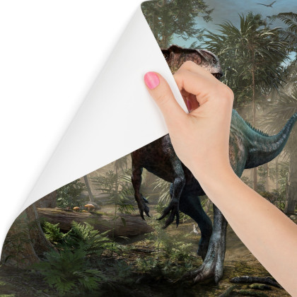 Fototapeta Realistyczny Dinozaur I Palmy