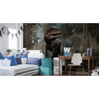 Fototapeta Realistyczny Dinozaur I Palmy
