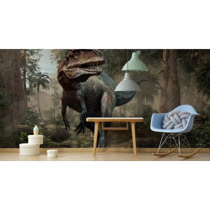 Fototapeta Realistyczny Dinozaur I Palmy