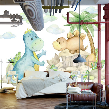 Fototapeta Małe Dinozaury Na Kamieniach